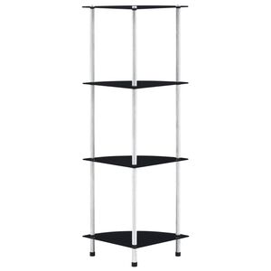 vidaXL &Eacute;tag&egrave;re 4 niveaux Noir 30x30x100 cm Verre tremp&eacute;