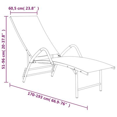 vidaXL Chaise longue Textilène et aluminium Taupe