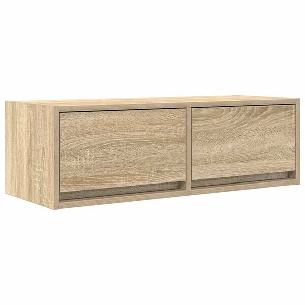 vidaXL Meuble TV ch&ecirc;ne sonoma 80x31x25,5 cm bois d'ing&eacute;nierie