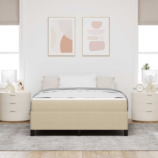vidaXL Cadre de lit avec matelas Gris Vert Clair 140 x 200 cm tissu