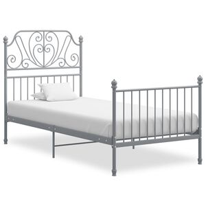 vidaXL Cadre de lit sans matelas gris m&eacute;tal 100x200 cm