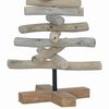 vidaXL Sapin de Noël avec support Marron 60 cm Bois de teck solide
