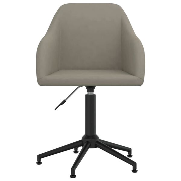 vidaXL Chaise pivotante &agrave; manger Gris clair Velours
