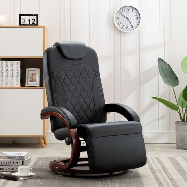 vidaXL Fauteuil inclinable TV Noir Similicuir