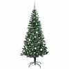 vidaXL Sapin de No&euml;l artificiel pr&eacute;-&eacute;clair&eacute; Vert 210 cm PVC et m&eacute;tal