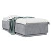 vidaXL Cadre de lit avec LED sans matelas gris béton 90x200 cm