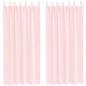 vidaXL Rideaux en voile avec boucles 2 pcs rose clair 140x245 cm