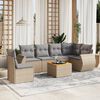 vidaXL Salon de jardin avec coussins 7 pcs beige r&eacute;sine tress&eacute;e