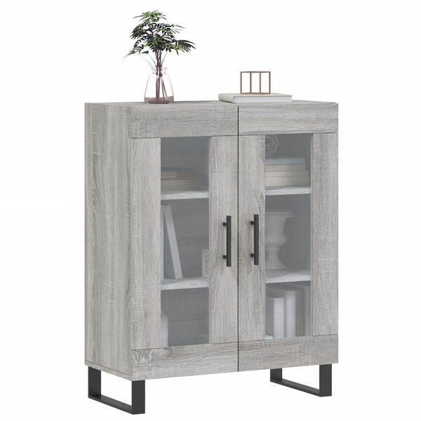 vidaXL Buffet sonoma gris 69,5x34x90 cm bois d'ing&eacute;nierie