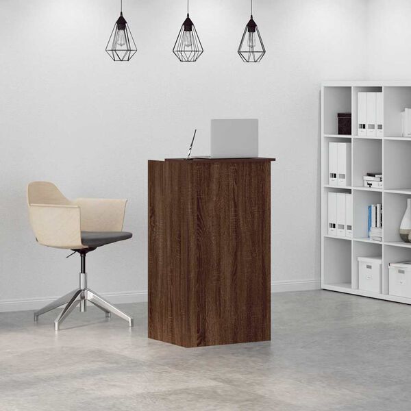 vidaXL Bureau de réception chêne brun 55x50x103,5 cm bois d'ingénierie