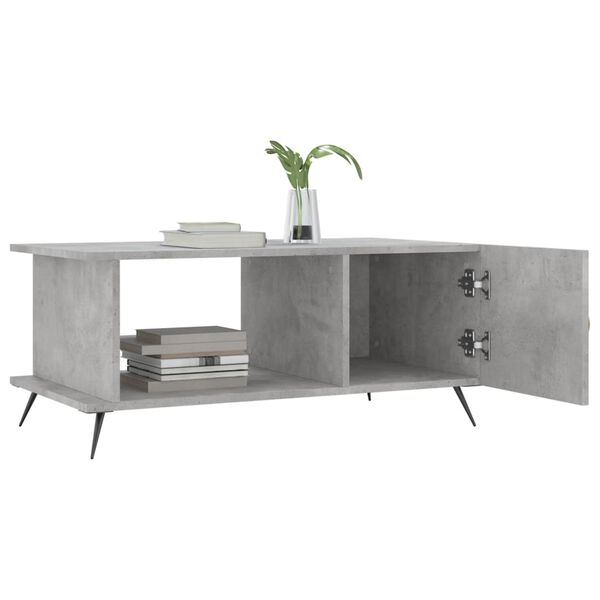 vidaXL Table basse gris b&eacute;ton 90x50x40 cm bois d'ing&eacute;nierie
