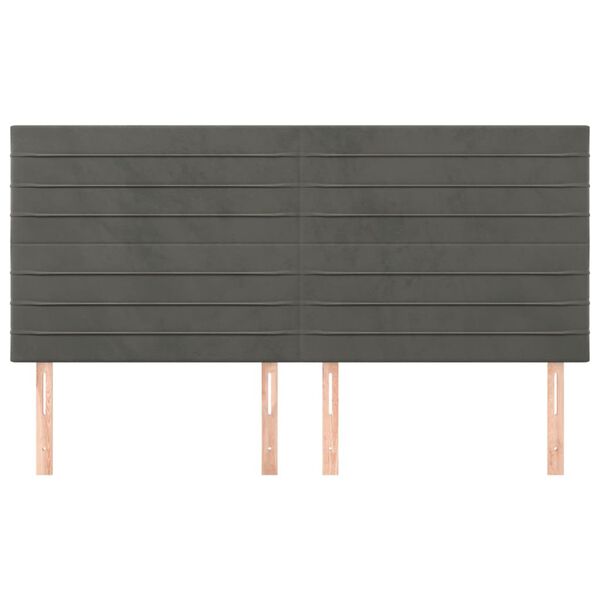 vidaXL T&ecirc;te de lit Gris fonc&eacute; 200 x 5 x 118/128 cm Velours