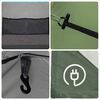 vidaXL Tente de camping tunnel 4 personnes vert imperm&eacute;able