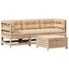 vidaXL Salon de jardin 4 pcs avec coussins Bois de pin massif