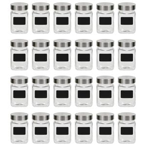 vidaXL Pots de conservation avec autocollant 24 pcs 300 ml