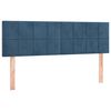 vidaXL Sommier &agrave; lattes de lit et matelas Bleu fonc&eacute; 140x190cm Velours