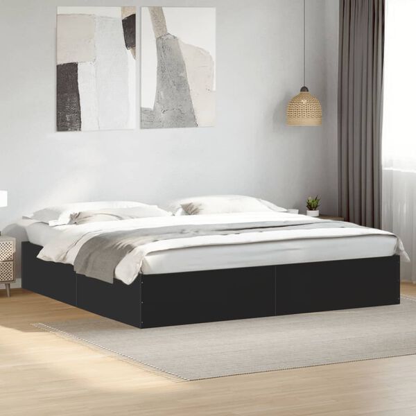 vidaXL Cadre de lit sans matelas noir 180x200 cm