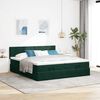vidaXL Cadre de lit ottoman avec matelas vert fonc&eacute; 200x200 cm velours