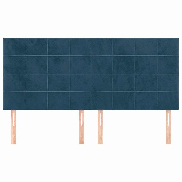 vidaXL T&ecirc;te de lit Bleu fonc&eacute; 180 x 5 x 118/128 cm Velours