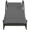 vidaXL Chaises longues lot de 2 avec table gris r&eacute;sine tress&eacute;e