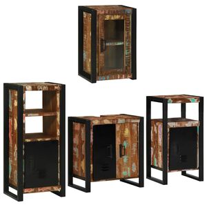 vidaXL Ensemble de mobilier de salle de bain 4 pi&egrave;ces Multicolore