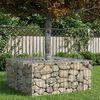 vidaXL Lit sur&eacute;lev&eacute; gabion Argent&eacute; 100 x 100 x 40 cm Acier galvanis&eacute;