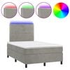 vidaXL Sommier &agrave; lattes de lit matelas et LED Gris clair 120x200 cm