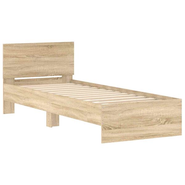 vidaXL Cadre de lit sans matelas avec t&ecirc;te de lit 90x200 cm
