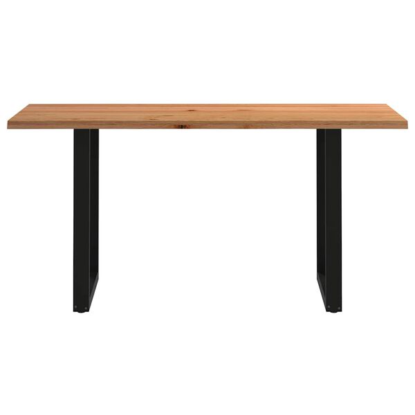 vidaXL Table de bar rectangulaire en ch&ecirc;ne massif avec bords naturels 200 x 80 x 102 cm