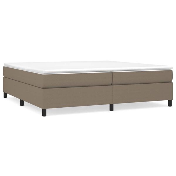 vidaXL Cadre de lit &agrave; ressorts taupe 200x200 cm tissu