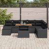 vidaXL Ensemble de canap&eacute; de jardin avec coussin 9 pcs Noir