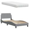 vidaXL Lit avec matelas gris clair 80x200 cm tissu