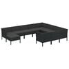 vidaXL Salon de jardin 11 pcs avec coussins R&eacute;sine tress&eacute;e Noir
