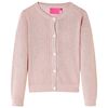 Cardigan pour enfants tricot&eacute; rose doux 104