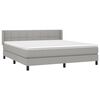 vidaXL Sommier &agrave; lattes de lit avec matelas Gris clair 160x200cm Tissu