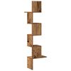 vidaXL &Eacute;tag&egrave;re d'angle murale vieux bois 32x32x127,5cm bois ing&eacute;nierie
