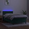vidaXL Sommier &agrave; lattes de lit et matelas et LED Vert fonc&eacute; 90x190 cm