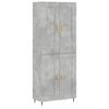 vidaXL Buffet haut Gris b&eacute;ton 69,5x34x180 cm Bois d'ing&eacute;nierie
