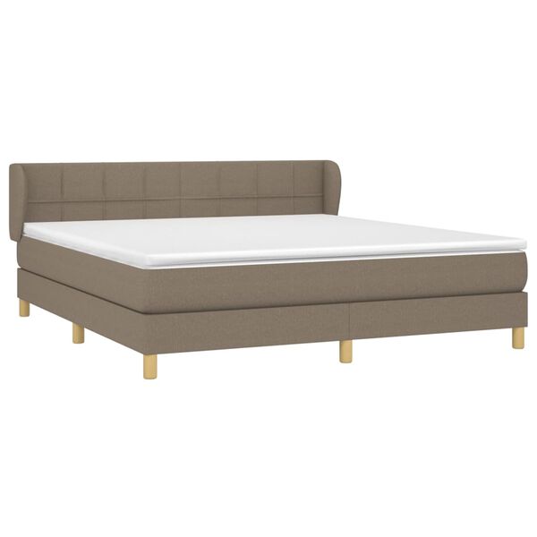 vidaXL Sommier &agrave; lattes de lit avec matelas Taupe 180x200 cm Tissu