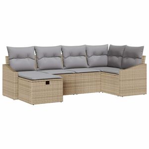 vidaXL Ensemble de Canap&eacute;s avec coussin 6 pcs polyrotin