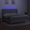 vidaXL Sommier &agrave; lattes de lit matelas LED Gris clair 180x200 cm Tissu