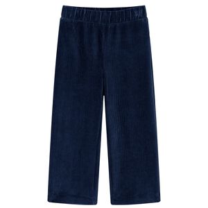 Pantalons pour enfants velours côtelé bleu marine 104