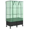 vidaXL Jardini&egrave;re de jardin avec couverture de serre et roues 2 pc PP