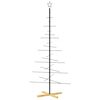 vidaXL Arbre de No&euml;l en m&eacute;tal avec base en bois noir 180 cm