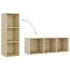 vidaXL Meubles TV 3 pcs Ch&ecirc;ne sonoma 107x35x37 cm Bois d'ing&eacute;nierie