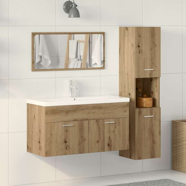 vidaXL Ensemble de meubles salle de bain 3 pcs bois d'ing&eacute;nierie