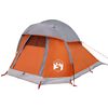 vidaXL Tente de camping &agrave; d&ocirc;me 1 personne gris et orange imperm&eacute;able