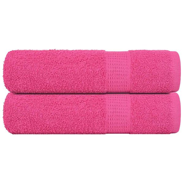 vidaXL Serviettes de bain FROGN 2 pcs rose 100x150 cm 360 g/m&sup2;