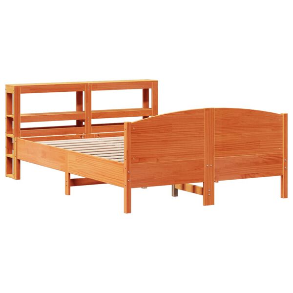 vidaXL Cadre de lit sans matelas cire marron 140x200cm bois pin massif