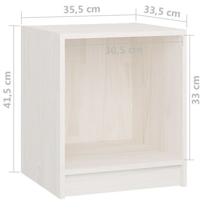 vidaXL Table de chevet Blanc 35,5x33,5x41,5 cm Bois de pin massif